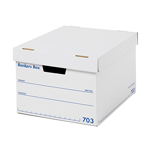 樂天商城 - フェローズ バンカーズボックス 703S 白/青 3個1セット 収納ボックス Mサイズ ふた式 1006001