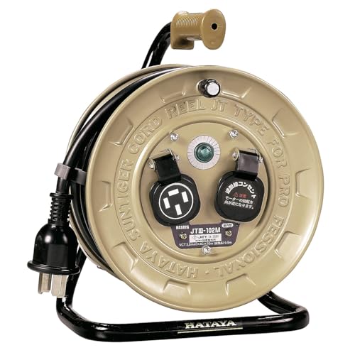樂天商城 - ハタヤ (HATAYA) 三相200V型コードリール 屋内用 200V型 コード10m 太さ2.0? コンパクトタイプ 接地付 コンセント2個