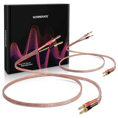 【UCINNOVATE】13AWG 無酸素純銅線 スピーカーケーブル バナナプラグ付 2本1組 加工済 スピーカー ケーブル 完成品 400芯(