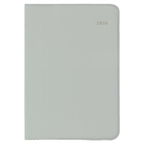 グレー/A6/E7753・Color:グレー・パッケージ個数:1・シンプルで使いやすいブロックタイプのマンスリー・【サイズ】A6　【本体サイズ】154×108×5mm　【中身サイズ】148×105mm　【ページ数】48P・【掲載期間】月間：2025年12月〜2026年12月・【レイアウト】マンスリー ブロック 【カラー】グレー・【付録】バースデー、記念日リスト・ID・パスワードリスト・サイクルカレンダー・換算表・年齢早見表・困った時の連絡リスト月間予定表はシンプルなブロックマンスリー。 使いやすい月曜始まり。毎月アートが変わるデザインです。 自由に使えるフリーメモは見開きいっぱいにアートを楽しめる総柄デザイン。開く度に楽しい4柄の繰り返しです。 商品名：ダイゴー 手帳 2026 スケジュール帳 お菓子などうぶつ工房 マンスリー ブロック B6 ハシビロコウ E6237 2025年 12月始まり
