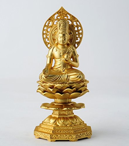 アジアンゴールド/15 cm/-・Size:15 cm・シリーズ：十二支の守護本尊（純金メッキ仕上げ）　約15cm 省スペースでも安置のしやすいコンパクトサイズ・本体サイズ：高さ15.0×幅6.5×奥行6.5cm （身丈7.2cm)　重さ：590g・材質：合金製（仏師 牧田秀雲 原型）　純金メッキ仕上げ　【高岡銅器/日本製・◆製品内容：本体　化粧箱入・◇丑・寅(うし・とら)年生まれのお守り本尊　こちらは金属製の国産鋳造仏です。趣きあるインテリアとして、また心のよりどころとして、日々の暮らしの中でお楽しみ頂けるサイズとなります。