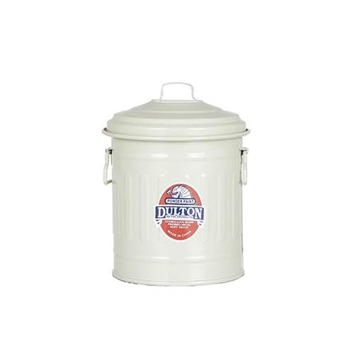 樂天商城 - ダルトン(Dulton) ベビーガベージカン 1L アイボリー ゴミを入れる物こそ綺麗だと思う物を使いたい 卓上ふた付きゴミ箱 ブリキ缶 高さ1