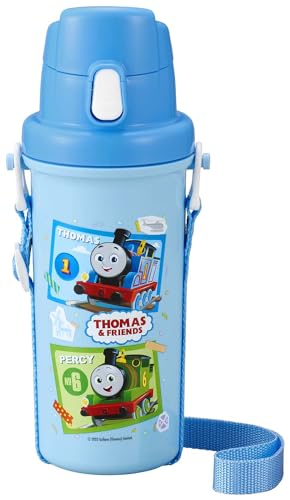 樂天商城 - オーエスケー きかんしゃトーマス 直飲み水筒 ブルー 【SC-600B】 ショルダーベルト付き