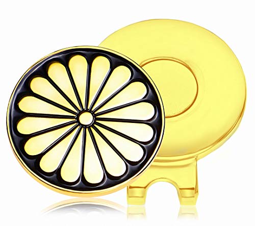 樂天商城 - ゴルフマーカー ハットクリップ付き マグネット 菊紋 十六八重表菊 合金製 ゴルフコンペ 景品 プレゼント E0011