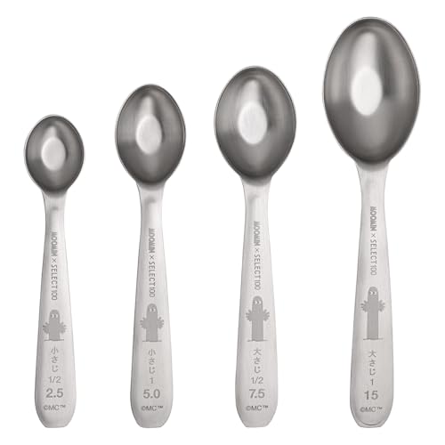 樂天商城 - 貝印 KAI 計量スプーン 4本セット 大さじ1 大さじ1/2 小さじ1 小さじ1/2 オーバル型 食洗機対応 お手入れ簡単 シルバー ムーミン