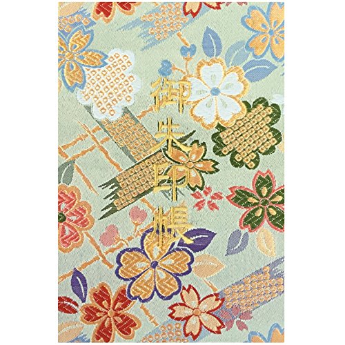 樂天商城 - 千糸繍院 御朱印帳XL【若竹鹿子桜】西陣織 金襴装丁/刺繍文字 蛇腹式48ページ 特大判(金色刺繍文字／生成り本文)