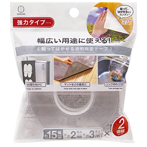 樂天商城 - 小久保工業所 貼ってはがせる透明両面テープ 強力タイプ 2個組 5864