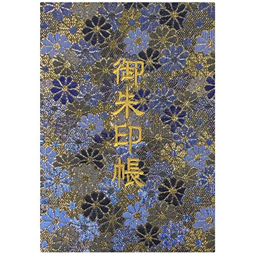 樂天商城 - 千糸繍院 御朱印帳XL【海花一面】西陣織 金襴装丁/刺繍文字 蛇腹式48ページ 特大判 (金色刺繍文字／生成り本文)