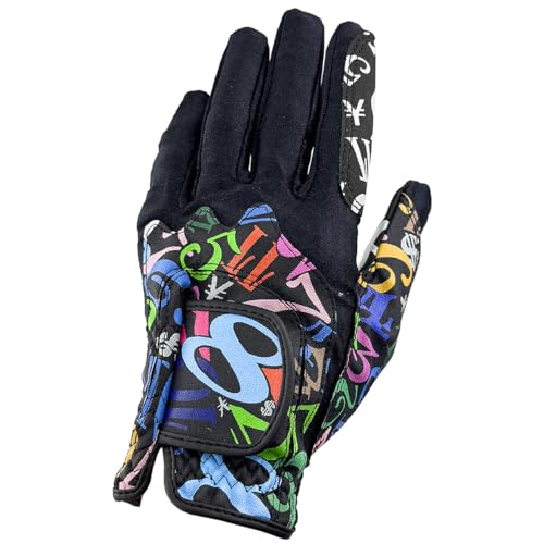 レインボーxブラック/Free Size/FMG-G-BCR・Color:レインボーxブラック・パッケージ個数:1・ゴルフグローブ左手用・サイズ：フリーサイズ（手の平まわり22〜25cm）・素材：合成皮革 / ニット（ポリエステル）