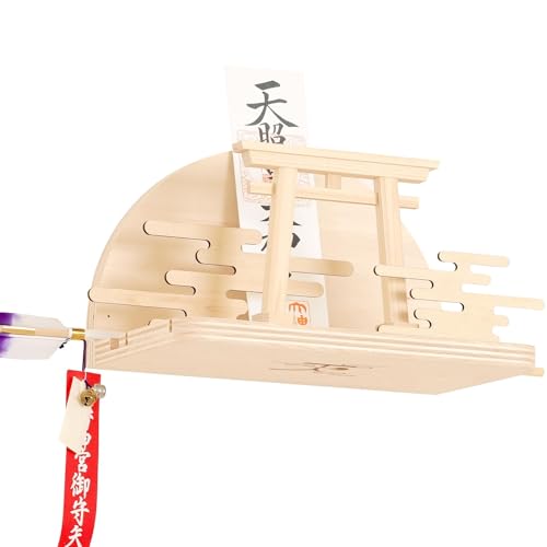 樂天商城 - やまこう 神棚 セット お札立て モダン 鳥居付き 陽雲 ひなも HINAMO | 霞雲 | ピンフック 壁掛け お札置き お守り立て 破魔矢置