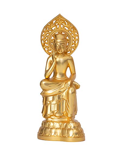 樂天商城 - 仏像 弥勒菩薩 15cm(金メッキ/24金) 仏師：牧田秀雲 原型＿高岡銅器 (みろくぼさつG)
