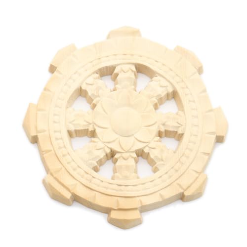 樂天商城 - 栗田こだわり仏像 【法器】 法輪（直径10cm）片面彫り 桧木製木彫仏具 2805