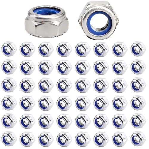 樂天商城 - JUJUGO 六角ロックナット M8 50個入 ナイロン ロック ナット 304ステンレス鋼 緩み止めナット 耐食性 耐久性 ロックナット標準