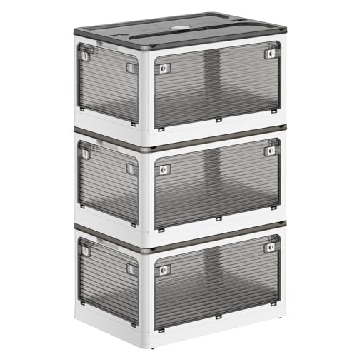 樂天商城 - PureKone 収納ボックス 折りたたみ 収納ケース Lサイズ 幅51.5×奥行36×高さ30cm 蓋付き キャスター付き 積み重ね可能 全方