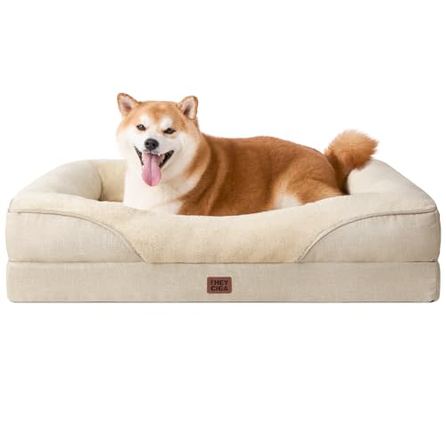 EHEYCIGA 犬 ベッド ペット 犬用ベッド 洗える 防水 猫 ベッド 高反発 L 大型犬 中型犬 クッション 取り外せるカバー 滑り止め