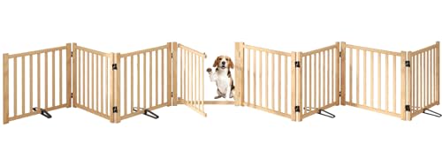 樂天商城 - Oapety ペットゲート ドア付き 置くだけ 犬 ゲート ペットフェンス 高さ58cm 幅468cm 自立型ゲート 折りたたみ式 犬フェンス
