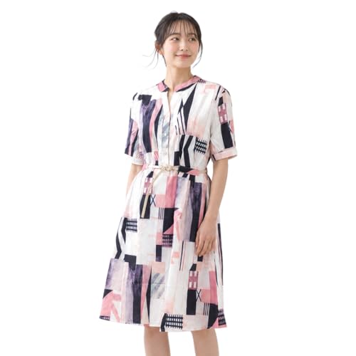 樂天商城 - [ROSELUCA.] 総柄 ワンピース レディース 夏 きれいめ マルチカラー 膝下丈 美スタイル シフォン Vネック 30代 キレカジ レト