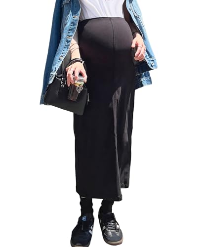 樂天商城 - [神戸レタス] ストレッチ マタニティ タイトスカート プレママ 産前産後 妊婦 ウエストゴム マタニティウェア [M3867] フリー ブラッ