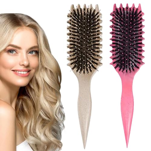 樂天商城 - カーリーヘアブラシ カール定義ブラシ 2個セット カーリーヘア定義スタイリングブラシ カールコーム カーリングブラシ 髪の引っ張り カールを定義