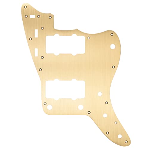 ゴールドアルマイト/-/MX2380AG・Color:ゴールドアルマイト・パッケージ個数:1・ほとんどのFender USAビンテージ、リイシュー、モダン・ジャズマスター・ギターに適合し、Squier Classic Vibe Jazzmasterスタイルのエレクトリック・ギターにも適合します。・13 穴、2つのピックアップ配線・厚さ：1.5mm、丸みを帯びたエッジ・アルミニウム合金製、アルマイト処理、耐摩耗性、前面に保護フィルム付・パッケージ内容： 1個のギターピックガード