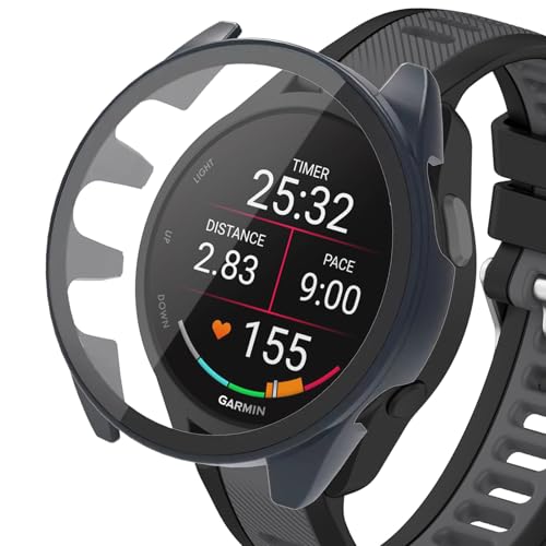 TOORQR For Garmin Forerunner 165対応 ケース ガーミンForerunner 165 トウォッチケース 強化ガラス