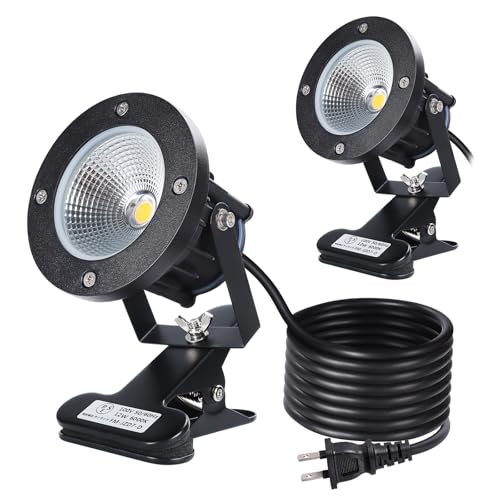 樂天商城 - LED クリップライト 防水 12W 6000K 白色光 2個セット 屋外・屋内兼用 延長コード3m付き 看板照明・水槽灯・作業灯 (クリップラ