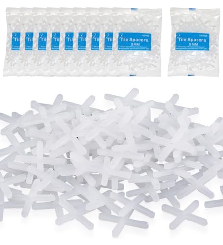PrimeBlis タイルスペーサー 十字 10パック1000個入り 間隔調整 タイル施工用 目的 プラスチック製 3mm/5mm タイルギャッ