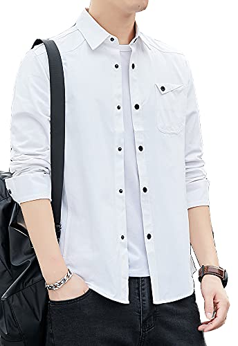 樂天商城 - [foveitaa] メンズ シャツ 長袖 ワイシャツ ビジネス yシャツ カジュアル カッターシャツ 無地 汗染み防止 カジュアル シンプル