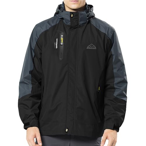 [YSENTO] Men's Mountaineering Wear Windproof Jacket Stand Collar Jacket Water-repellent Breathable Outerwear Walking Hiking Trekking
