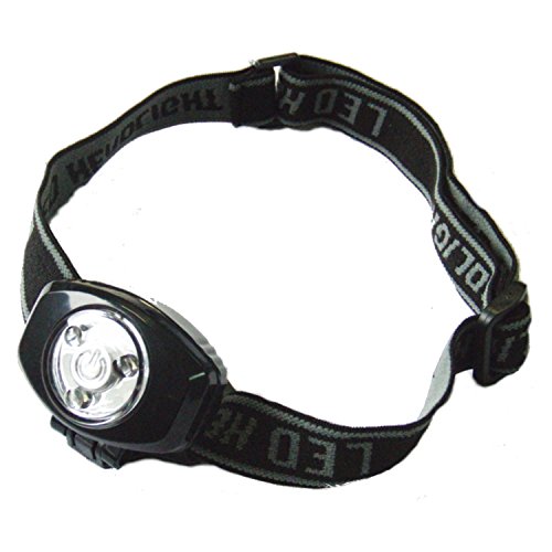 3LEDブラック/-/43194-149000・Style:3LED・パッケージ個数:1・対応電池：CR-2032×2個ボタン電池のLEDヘッドライト。ON OFFはライトのレンズ部を押すだけ。
