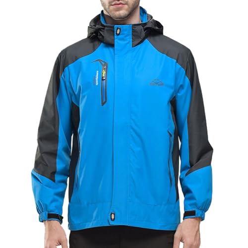 [YSENTO] Men's Mountaineering Wear Windproof Jacket Stand Collar Jacket Water-repellent Breathable Outerwear Walking Hiking Trekking