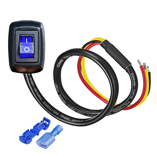 青色LED/-/-・Color:青色LED・パッケージ個数:1・* 12V/24V 自動車ロッカースイッチ DIY パンチフリー有線スイッチ・* 2 ポジション ライト スイッチ: 押して - ON; もう一度押す - オフ・* スイッチサイズ: 42.8mm X 30mm X 23mm; ワイヤーの長さ: 60CM・* 電線耐温度：-40℃〜+125℃・* インストール手順: 3 本のワイヤ (黒、赤、黄) があり、赤い線は正の入力電源に接続され、黄色の線は負の入力電源に接続されます。 機器電化製品のプラス極は黒線に接続され、機器電化製品のマイナス極は黄色の線または車両のマイナス極に接続されます。パッケージの内容 1 × 青色 LED スイッチ 両面接着の注意: 1.この製品は、プラスチック、ガラス、木材、軽い粒子のプラスチック、およびその他の平面に適用するのに適しています。 ぬいぐるみの上に貼らないでください！ 2.きれいに拭いてから貼り付ける必要があります。貼り付けた後、3秒間押すか、四隅を押して貼り付けを改善してください。 特に凹凸面は接着との接触面が少ないため、5秒以上押し続ける必要があります。 貼り付けるだけで、意図的に振って粘度をテストしないでください。両面接着は通常、最大の粘度と安定性に達するまでに 48 時間以上かかるためです。