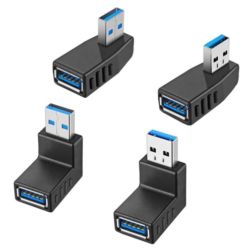 サムコス USB 3.0 アダプタ L型 90度 直角 方向変換アダプター  オス×メス 高速 5Gbps Type A (タイプ