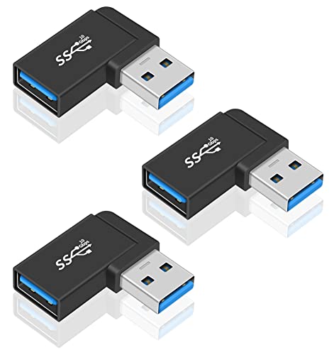 Poyiccot USB L字 USB L型アダプタ Type A 延長 L型 L字アダプタ (タイプAオス- タイプAメス）右 90° 方向変