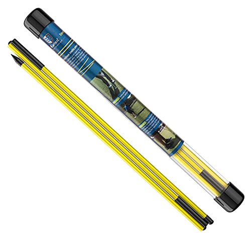 Yellow/-/-・Color:Yellow・「技術を向上させる」アマチュアこそ使ってもらいたいゴルフ練習器具のアライメントスティックとなります。日常の練習において正確なスイング、アドレスの確認、ボールの位置を意識して、方向を確かめつつ、自分のスウィングのクセも直してくれて、技術の向上することに期待できます。・「折りたたみ仕様」コム紐で繋がる三つ折り仕様より、キャリーチューブの中にバラバラにならずコンパクトに収納可能で、どこでも手軽に持ち歩けます。使う時にまっすぐ折れば、半自動的に繋がって行きささっと組立てられます。・「上質な素材採用」各スティックの重量はわずか91gとなり、軽量かつ丈夫なグラスファイバー材で採用しており、オシャレでカッコ良く見栄えながら実用性にも優れて、ゴルフ場で欠かせない長続きにご使用いただける逸品になります。・「スティック規格」 折り畳み後の長さは44.5cmとなり、組立展開全長は122cmになります。2本セットで地面に差し込みや並べて置くことなど必要に合わせて構えることができます。
