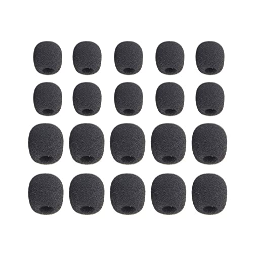 YFFSFDC マイクスポンジ 20個セット 内径5mm/8mm ヘッドセット インカム ピンマイク 雑音防止 ピンマイク 用 ミニ 黒