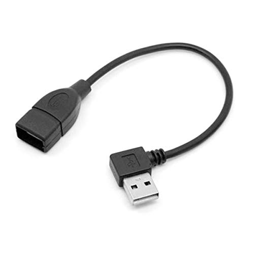 CY USB 2.0 Aタイプ オス 左角度 - USB 2.0メス延長ケーブル 90度コネクター 20cm