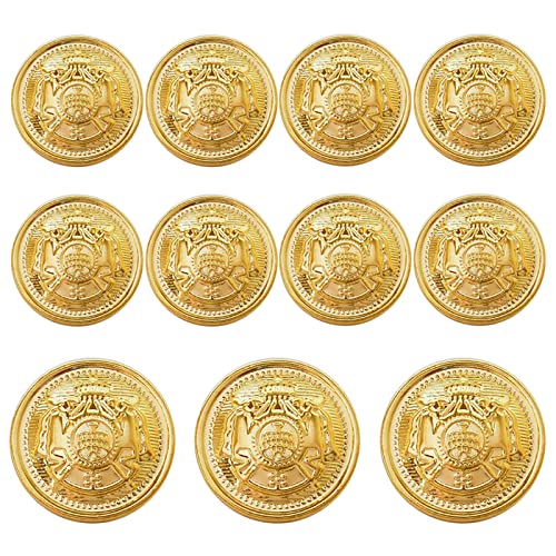 サムコス ボタン ブレザー用 11個セット アンティークメタルボタン 軽量 DIY 手芸 修理交換 洋服用 (A)