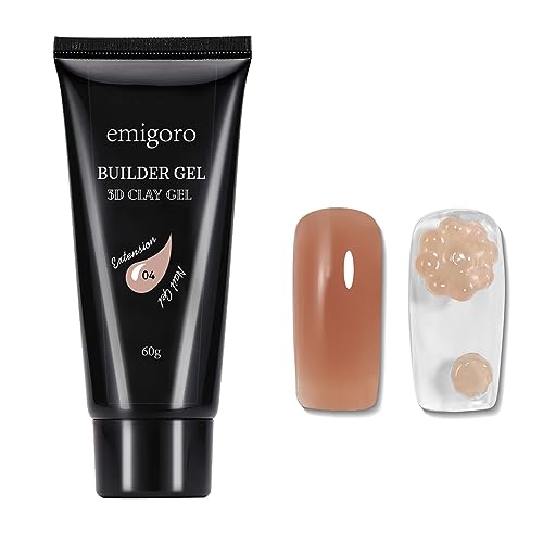 emigoro 長さだし ジェルネイル ポリジェル 粘土ジェル 60g パーツ固定 3Dパーツ 立体ネイル 粘度ネイル UV/LEDライ…