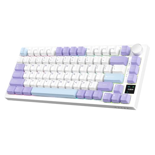A.JAZZ AK820 Proゲーミングキーボード3モードgift軸 メカニカルRGBホットスワップ対応ノブ付きTFTスクリーン ワイヤレス2