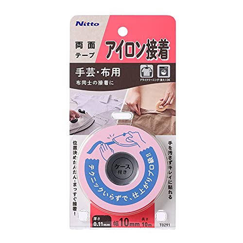 ニトムズ アイロン接着テープ ミシン・針を使わずカンタン裁縫 10mm×10M T0291 透明