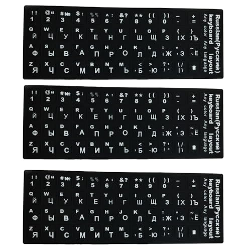 キーボードシール 3枚入りパック キーボードシール キーボード文字交換ステッカー ぼやけたキーボードテキストを修復 ユニバーサルキーボードステッ