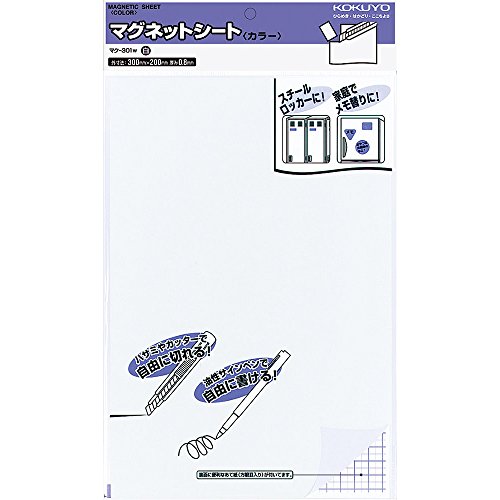 ホワイト/ワンサイズ/マク-301W・Color:ホワイト・パッケージ個数:1・【寸法】209×1×357mm・【色】白・【材質】表面/PVC-P、裏面/マグネットシート・用途に合わせて、カッターやはさみで自由な形にカットできるマグネットシートです。・カットに便利な方眼罫入りあて紙が付いています。商品紹介 ●用途に合わせて、カッターやはさみで自由な形にカットできるマグネットシートです。 ●カットに便利な方眼罫入りあて紙が付いています。 ※油性マーカーで書いた文字は消去できません。 ※ホワイトボード用マーカーは書き消しともにできません。 原材料・成分 表面:PVC-P、裏面:マグネットシート