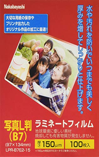 100枚入りホワイト/写真L判/LPR-B7E2-15・Size:写真L判Style:100枚入りPatternName:単品・パッケージ個数:1・写真L判(B7)・100枚入・ハリのあるPET材ベースのフィルム●焼却しても有害物質が発生しない、地球環境に優しいラミネートフィルムです。 ●150μm対応のラミネータで使用ください。 ●ラミネートできる紙の最大厚みは0.5mmまでです。