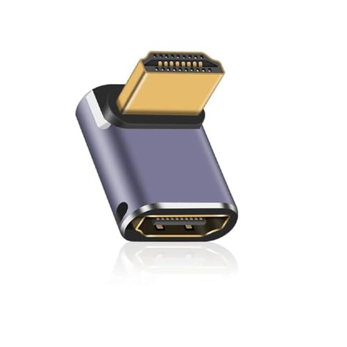 HDMI 下向キ紫色/-/POY-0000547・Style:HDMI 下向キ・HDMI L字 コネクタ: HDMI L型 変換アダプタは 壁掛けTVやノートPC等のHDMIポートの伸び出す方向を変えるL字型アダプタです。狭い隙間のスペース確保やコードの断線防止、HDMIが二つ並んでいる干渉場合の改善に役立つ。・8K高解像度：HDMI 2.1規格で、8Kの解像度を実現し、オーディオビデオを両方出力します。HDMI変換アダプタは、3D映像伝送に対応しています。HDMI延長アダプタは8k@60hz / 4k@120hzのビデオ解像度をサポートし、解像度4096×2160に達し、色深度を最大限に実現、優れた色彩を再現可能です。・幅広い互換性：標準HDMIポート(Type A)付き設備、テレビ、ノートPC、プロジェクター、TV Stick、モニター、PS4、スイッチ等全て対応できる。・ミラー/拡張モード切替：HDMI変換アダプタは、音声と映像を同時に伝送することができます。2つの画面に同じ内容を表示するミラーモード、2つの画面に異なる内容を表示する拡張モードに対応しています