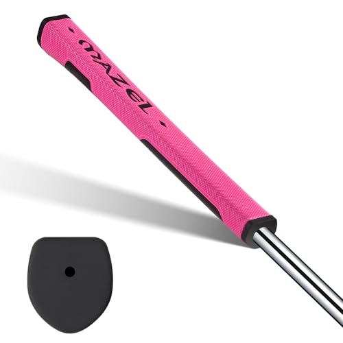 ブラック/レッド/ブルー/グリーン/-/-・GripSize:スタンダード(2.0)GripType:ピンク（Vシェープ）・サイズ：長さ＝26cm 、重さ＝150g、コアサイズ=1.3cm・持ちやすさ：快適な感触と高いフィードバックのために特別に設計されたハイエンドゴム素材で作られたパターグリップは、パットレベルを大幅に向上させるのに役立ちます！・滑り止めの表面：ゴルフグリップの表面の質感は、滑り止めと耐摩耗性の両方の非常に強力な推進力を備えており、あらゆる気象条件に適合します。・テクスチャコントロール：フィードバックと粘着性を向上させる高度な表面テクスチャ。・衝撃吸収：MAZELゴルフパターグリップは、より衝撃を吸収するために厚いゴム素材で作られているため、快適なスポーツ体験を楽しむことができます。Putter Grip