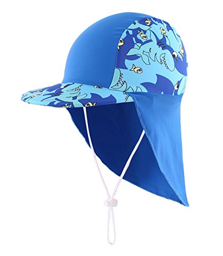 カジュアルブルー/M/-・Size:MColor:ブルー・素材：ナイロン82％、スパンデックス18％・頭周りのサイズ：50-54cm、対象年齢：3-7歳・紫外線対策の生地でつばやネックカバーは、お子様の顔や首を夏場の強い日差しからガードして、UV傷害を有効的に防止する・帽子の後ろにゴムバンドが付き、頭の大きい方にも安心、防風の顎紐もあり、締め付けると、風が吹いても気にならない・ビーチや海、川の遊び、プール遊び、海水浴など水遊びでの使用にピッタリ