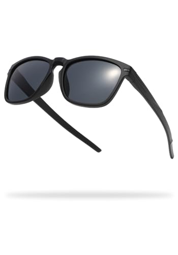  サングラス メンズ 運転用 偏光サングラス 超軽量 UV400 釣り スポーツ (ALL BLACK/BLACK 【BASI