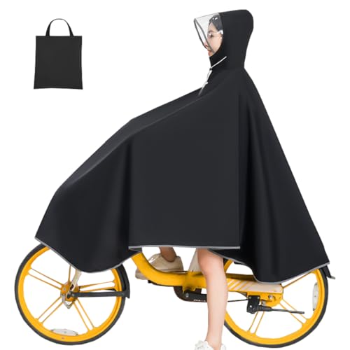 ブラック/Free Size/-・Size:Free SizeColor:ブラック・【サイズ】：前丈124cm，後丈106cm，袖丈99cm，適応身長]150~200cm(男女兼用)・【全体防水設計】表面ははっ水加工、裏面にはpu加工をすることで、防水効果を高めました。ポンチョをすっぽりと体にかぶり、フロント部分を自転車の前かごにかぶせてご使用ください。安全防風クリップ は カゴ に固定できるように設計されており、強風でも安心です。・【ポンチョ式】頭からかぶるだけですぐに使用できるタイプのツェルトを指します。すぐに取り出して使用できるため、天候の急変に対応できます。防水材質を採用していて、環境にいいPU表面処理をいたしました。汚れ、防水、耐摩耗性、表面防水、縫い目防水、風保護、雪保護。快適な防水性なので大雨でも雨の侵入を防ぎます。・【自転車用】雨の日にどうしても自転車/バイクでの移動が必要な方のために、最適なレインコートです。自転車用に設計された前面ロング丈で、ハンドルや鞄もポンチョで覆え、手が濡れず、また、後ろ部分はちょうどいいの長さのため、防水は言わずに、自転車