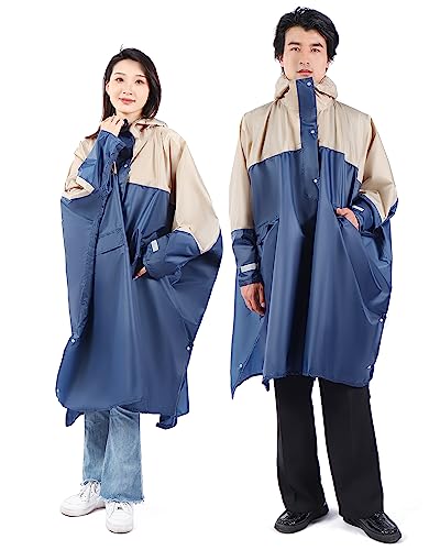 [Fipiifly] レインコート レディース 【二重透明レインバイザー付き】 レインコート 自転車 リュック対応 カッパ 自転車 かっぱ レイ